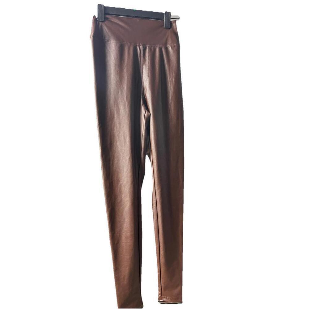 NWT Aerie Offline Real Luxe Brown Faux Leather Leggings  Size Small